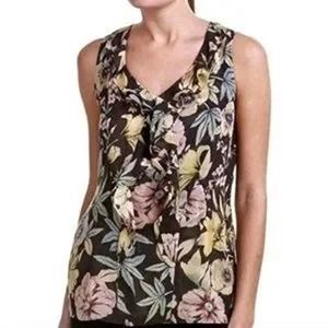 CAbi Floral Sleeveless Blouse - Black, Pink, Yellow
